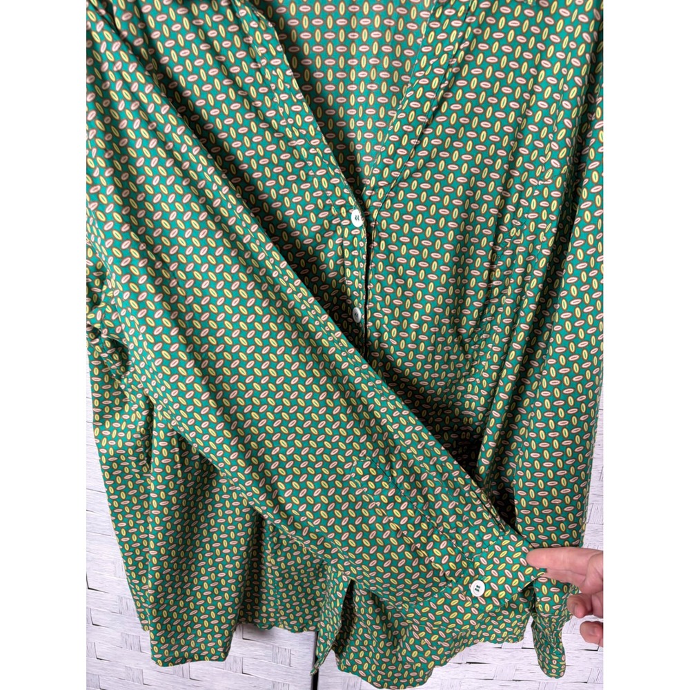 eShakti Womens Blouse Button Down lightweight 100% Cotton v-Neck Plus Size - Picture 4 of 12
